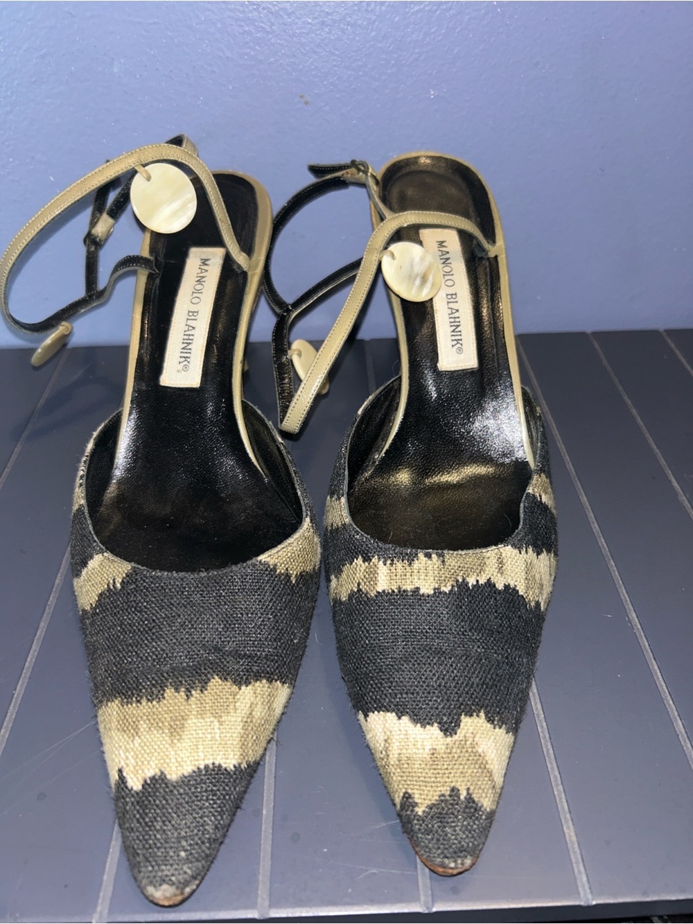 Manolo Blahnik Pelotera Pointed Slingback Heels